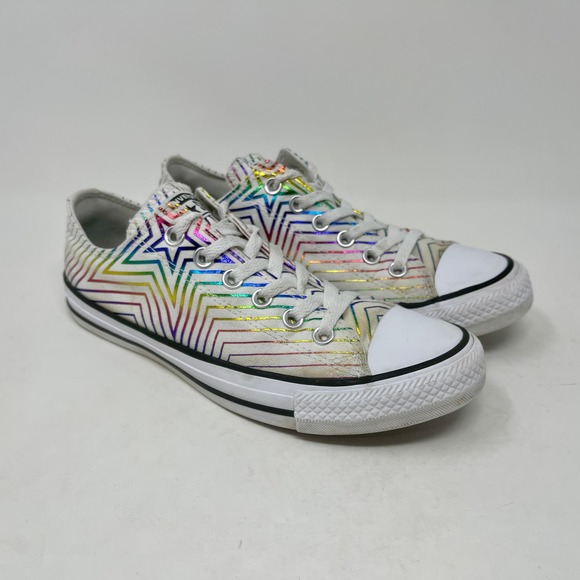 Converse All Star Sneakers Rainbow Star Women's 8 White 8.2.4:I.8.3 - Picture 7 of 13